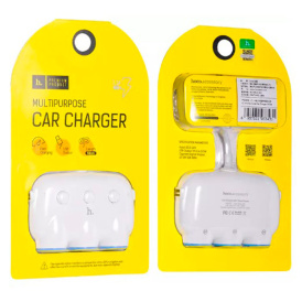 Автомобильное зарядное устройство Hoco C1, 2.1A, 2xUSB-A и 3 прикуривателя