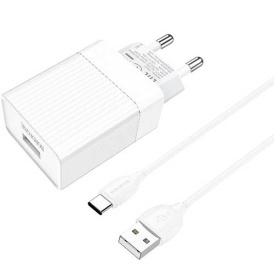 Зарядное устройство BOROFONE BA47A Mighty speed QC3.0 с кабелем Type-C