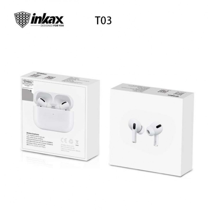 Беспроводная гарнитура Inkax Ear Buds Pro T03 белый копия