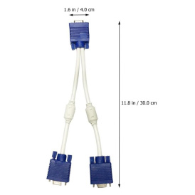 Провод адаптера разветвителя VGA.Дублирующее устройство с дисплеем разветвитель для кабеля VGA, 2 шт., двойной выход VGA, зеркальный провод