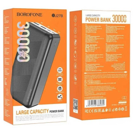 Внешний аккумулятор BOROFONE BJ27B Pindar Power bank, 2.1А 30000mAh, черный