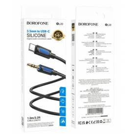 Аудиокабель Borofone BL20, AUX, Type-C, Jack 3,5, черный, 1м
