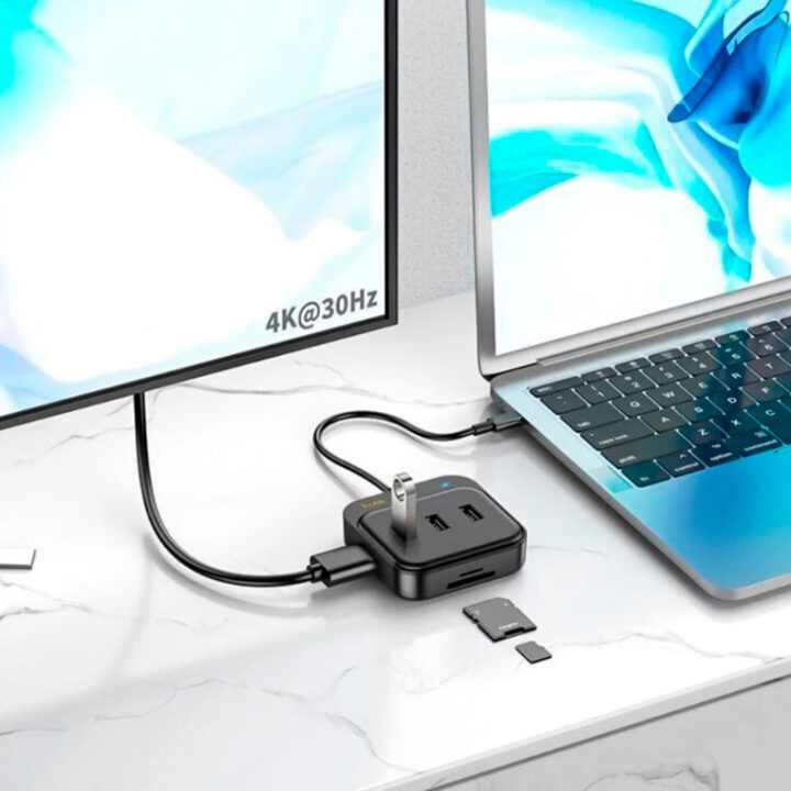 USB Hub адаптер Hoco HB-38, 7в1, Type-C