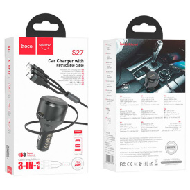 Автомобильное зарядное устройство Hoco S27, 5V, 2.4A, 4.8A