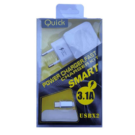 Зарядное устройство KeKe-F13C, 3.1A, 2 Usb, кабель Micro USB.