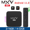ТВ-приставка MXV 4K на Android 11,0, 4 + 32 ГБ, 2,4/5,8 ГГц, Wi-Fi, TVBOX-MXV4K