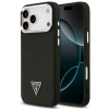 Чехол Guess с MagSafe для iPhone 17 Pro Max, зернистая кожа PU Triangle metal logo & Camera, черный
