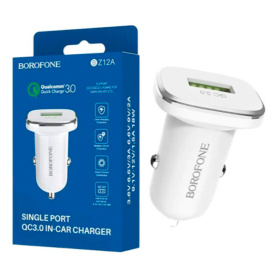 Автомобильное зарядное устройство Borofone BZ12A, Lasting QC3.0, 1USB, 3A
