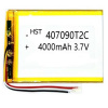 Аккумулятор универсальный 407090, 4000 mAh, 3.7V.