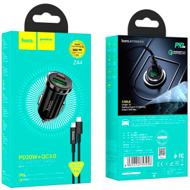 Автомобильное зарядное устройство Hoco Z44, PD20W, QC3.0/QC2.0, AFC