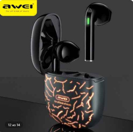 Беспроводные наушники AWEI T28 ProBluetooth-совместимый 5.1 Наушники Сенсорный экран TWS 7 RGB Цвета Стерео Наушники-вкладыши Наушники-вкладыши