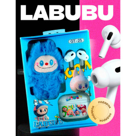 Набор LABUBU GT-25, беспроводные наушники и игрушка, синий