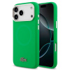 Чехол Lacoste на iPhone 17 Pro Max, силиконовый Liquid silicone, с магнитами MagSafe, зеленый