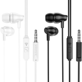 Проводные наушники Borofone BM61 Wanderer с микрофоном чёрные