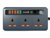 Сетевой удлинитель с таймером Relife RL-316D (5 USB + 3 розетки) 1.9 m (175*95*35 мм)