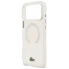 Чехол Lacoste на iPhone 17 Pro, с магнитами MagSafe, с усиленной защитой ShockProof, прозрачный/белый