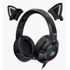 Проводные игровые наушники K9 black cat, jack 3,5 мм; usb
