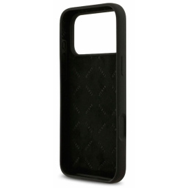 Чехол Guess силиконовый для iPhone 17 Pro Max, metal logo, черный