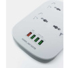 Пилот удлинитель LDNIO SC4407, 4 розетки, 4 порта USB, 2 м, 10А, 2500 Вт.