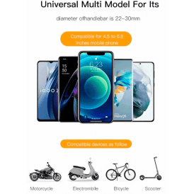 Держатель смартфона Yesido C191 для велосипеда, мотоцикла, коляски, черный