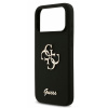 Чехол Guess силиконовый для iPhone 17 Pro Max, metal logo, черный