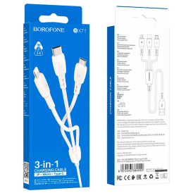 Кабель Borofone BX71, 3 в 1, Lightning, Micro, Type-C