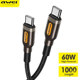 Зарядное устройство AWEI CL-125T 60 Вт type c зарядки телефона Xiaomi Laptop Usb Type c к type c PD