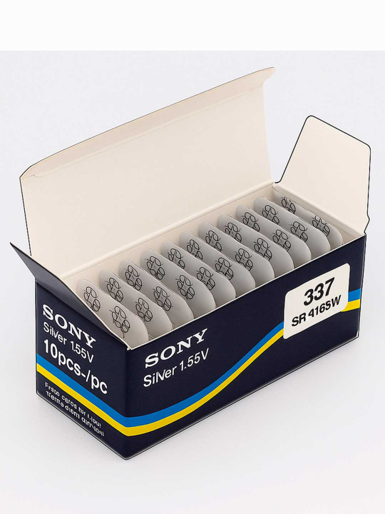 Батарейки Sony 337, SR416SW на часы и микронаушники