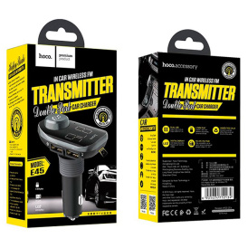 Автомобильное зарядное устройство с FM-трансмиттером Hoco E45, MP3 / WMA, SB 1 / 2: 5В – 2.4 А, 5В – 1А.