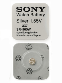Батарейки Sony 337, SR416SW на часы и микронаушники