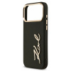 Чехол Karl Lagerfeld на iPhone 17 Pro, из экокожи PU leather, с металлической фурнитурой, черный