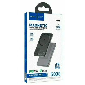 Внешний аккумулятор Power Bank Hoco Q26, MagSafe, 5000mAh, алюминиевый, 3A