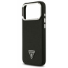 Чехол Guess с MagSafe для iPhone 17 Pro Max, зернистая кожа PU Triangle metal logo & Camera, черный