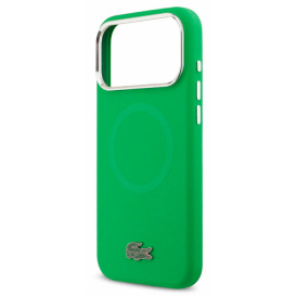 Чехол Lacoste на iPhone 17 Pro Max, силиконовый Liquid silicone, с магнитами MagSafe, зеленый