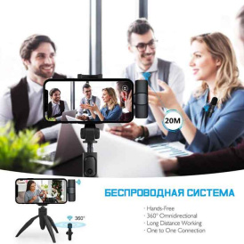 Петличный микрофон беспроводной с двумя микрофонами WM K9 (Type-C)