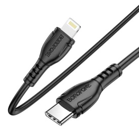 Кабель Borofone BX51 Lightning (m)-Type-C (m) 1.0м 2.4A силикон черный