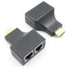 Сетевой адаптер HDMI-RJ45, Qaoquda 1080P HDMI Male to Dual RJ45 Female Network CAT5e CAT6 Splitter Repeater Converter для HDTV, HDPC, PS3 STB (2-Pack).